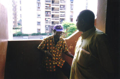 Laurent and Domba oustide Studio Soft, 1999
