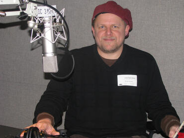 Michael recording the Zieti interview for NPR's All Things Considered