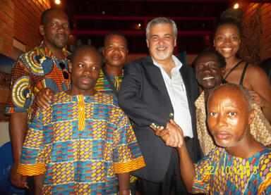 Zieti with US Ambassador Phillip Carter III after performing at Villa Kaidin